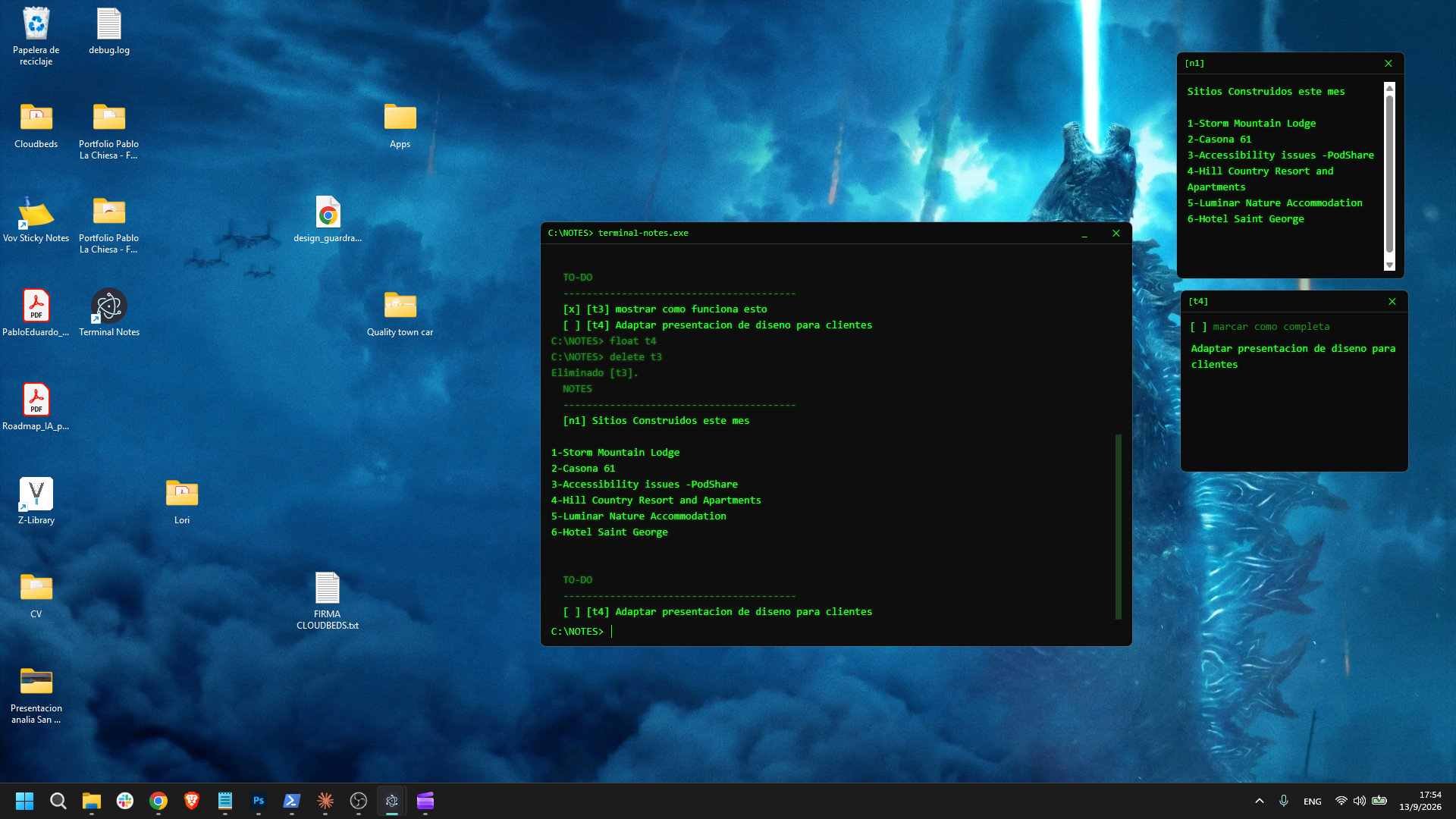 Terminal Notes floating note window