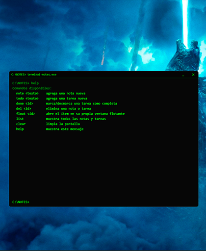 Terminal Notes Electron desktop app preview
