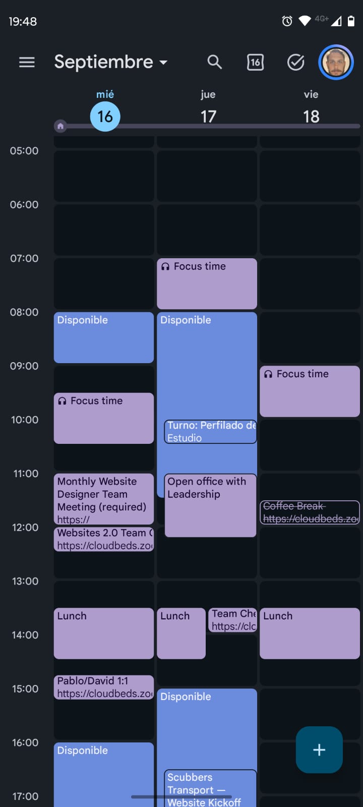 Responsive scheduling interface