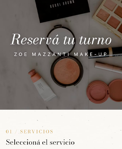 Zoe Mazzanti Make Up booking web app preview